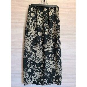 Josephine Chaus Maxi Skirt Size 4 – Black Floral Lined High Waist Polyester